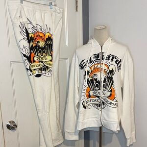 Ed Hardy Death Before Dishonor Sweatshirt And Sweatpants Set